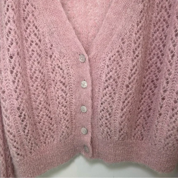 Free People Amelia Alpaca Cardigan Pink Size Medium - Picture 8 of 11